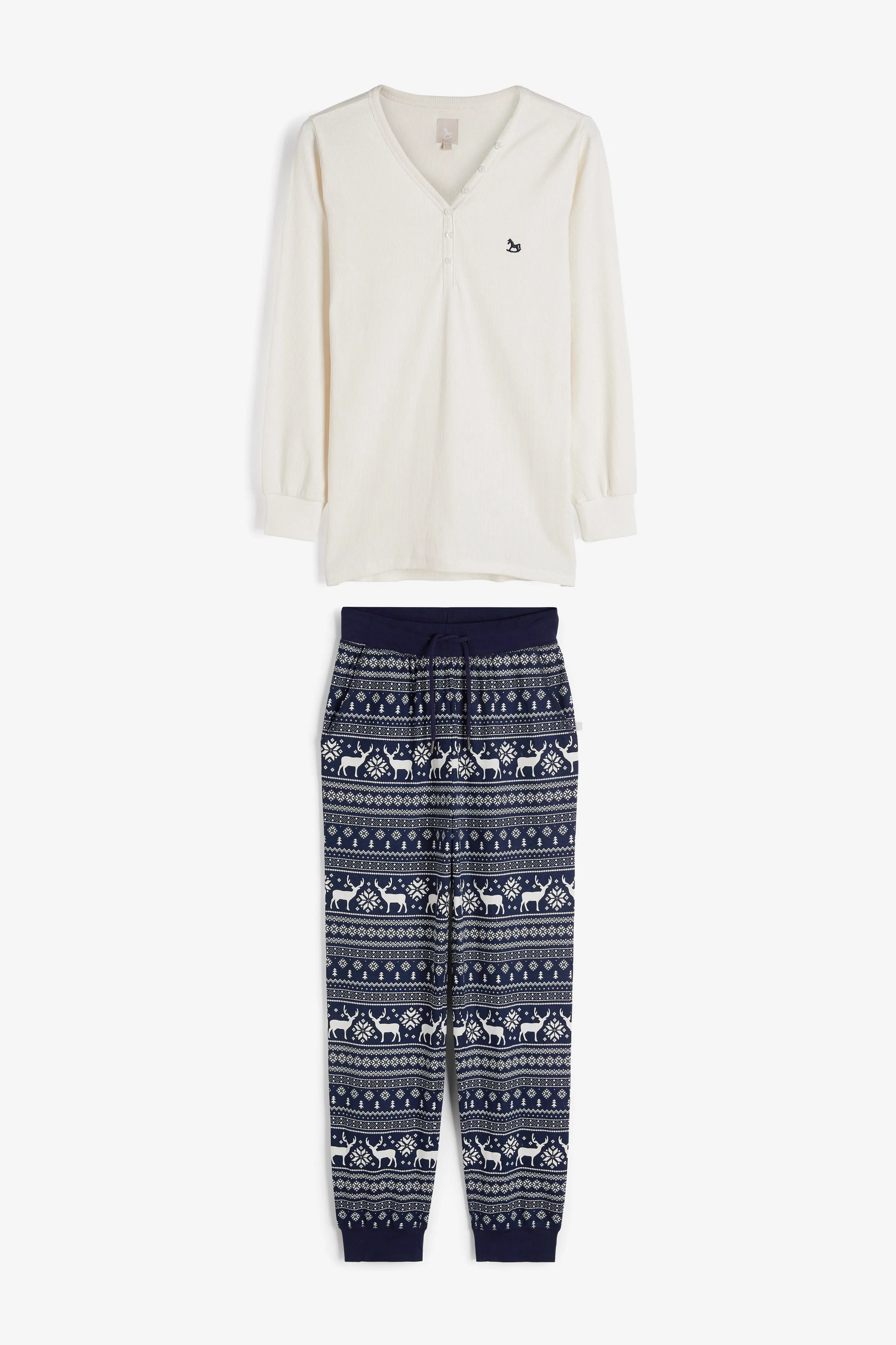 Christmas Ladies Navy Reindeer PJs