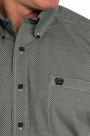 Cinch Men's Geometric Print Button-Down Western Shirt - Lime
