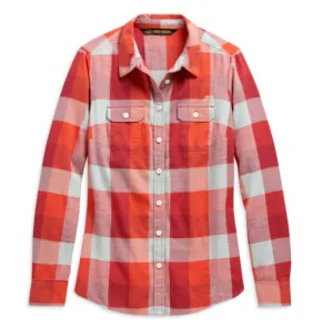 CLEARANCE - Women's Harley Davidson Vintage Eagle Plaid Shirt