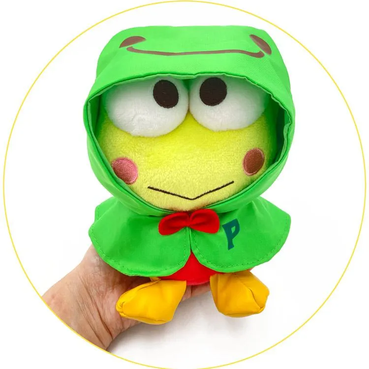 [Clearance]#[Sanrio] Kerokero Keroppi x Pickles the Frog - Plush Toy Rain Poncho - Keroppi  [MAY 2024] Nakajima Japan