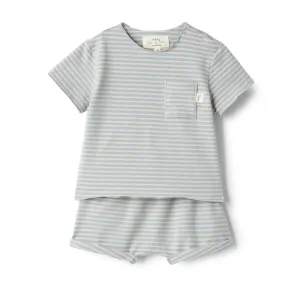 Cloud Blue Striped Set