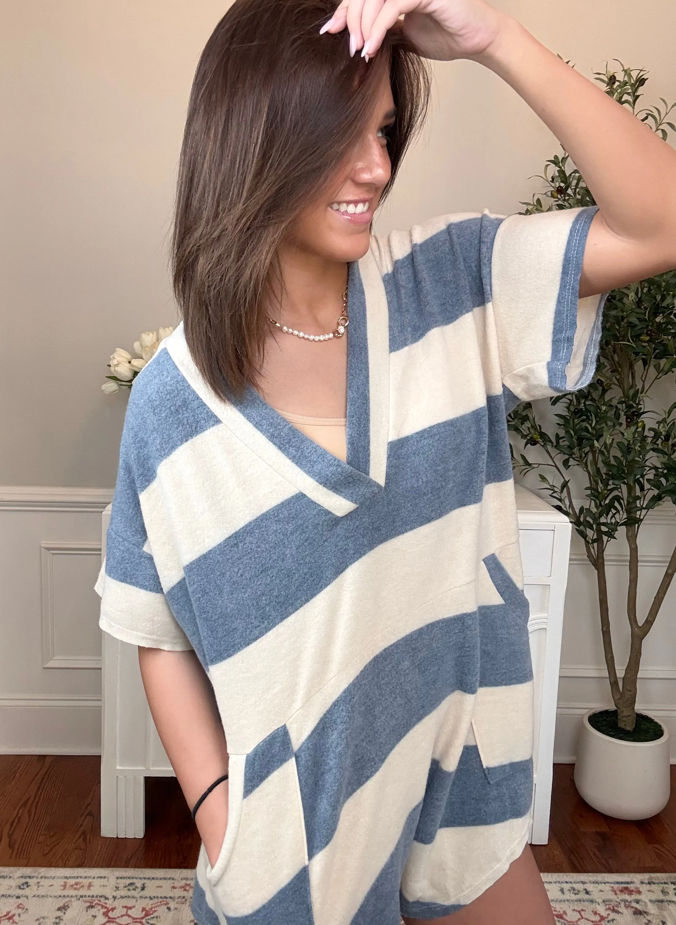 Coastal Romper | Blue