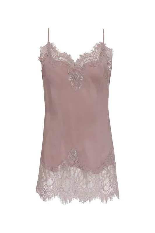 Coco Lace Silk Cami Muted Rose
