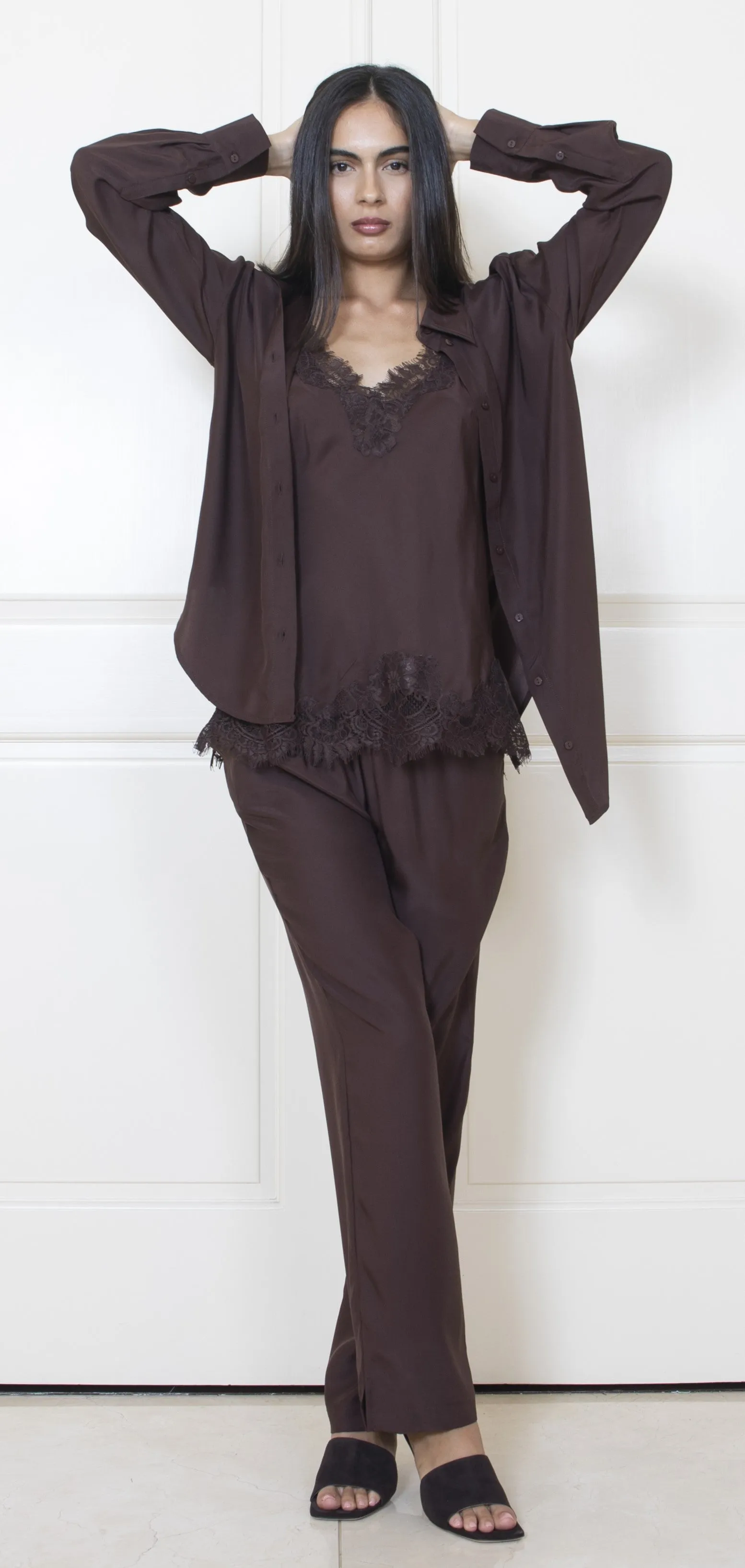 Coco Lace Silk Cami Tiffany Turquoise