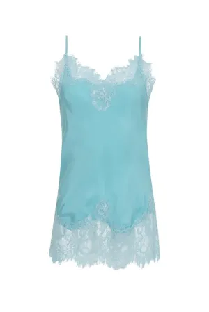 Coco Lace Silk Cami Tiffany Turquoise