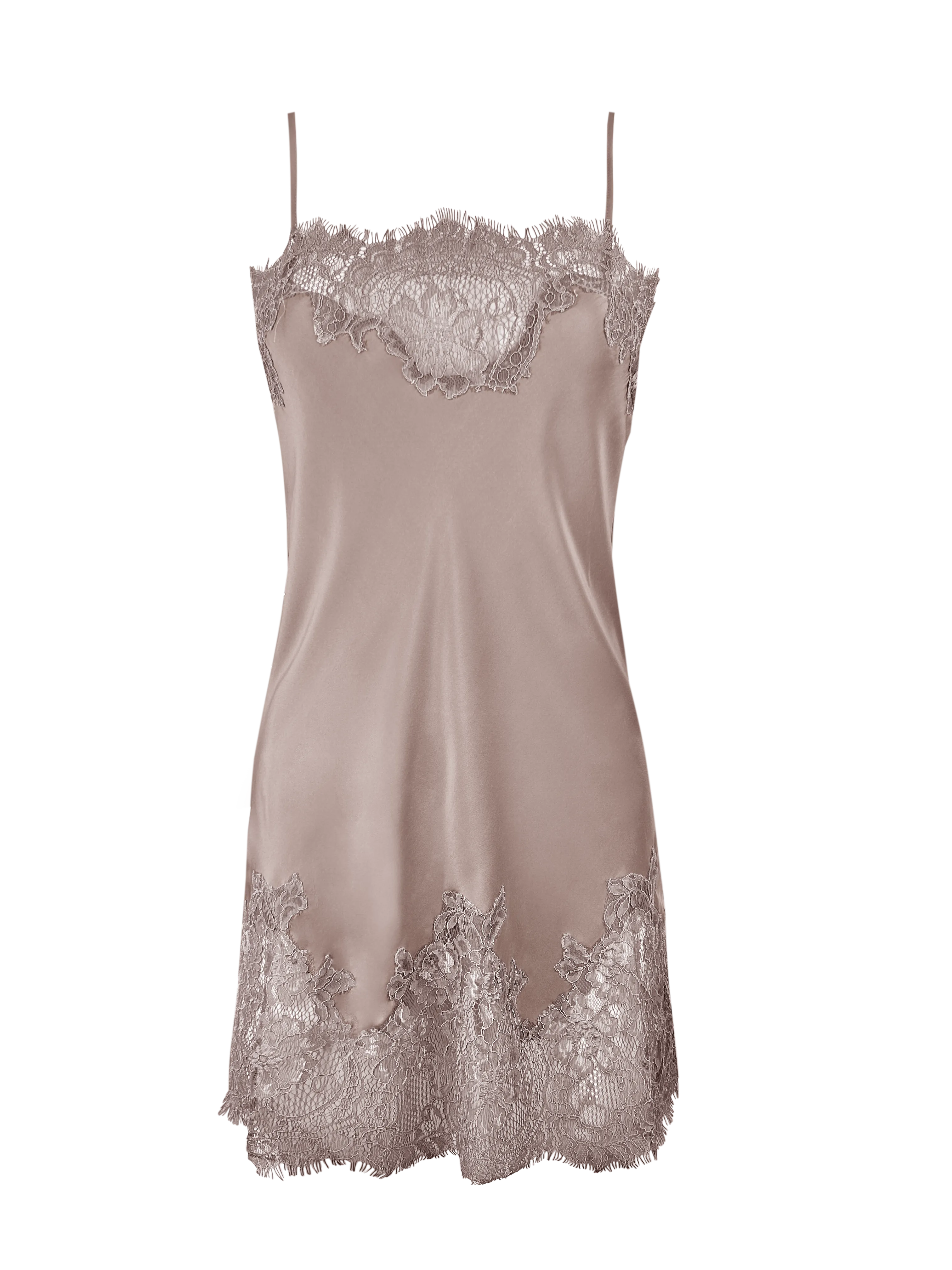 Coco Lace Silk Tunic Nude Crystal