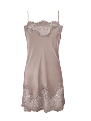 Coco Lace Silk Tunic Nude Crystal