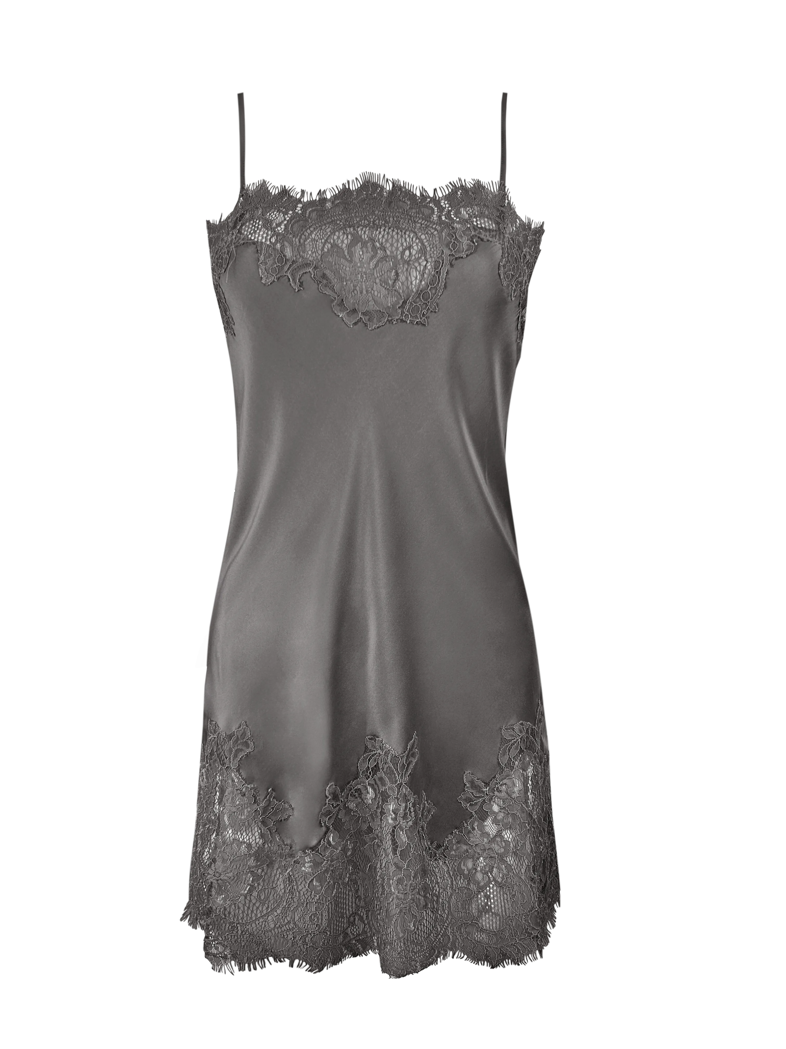 Coco Lace Silk Tunic Stone Grey