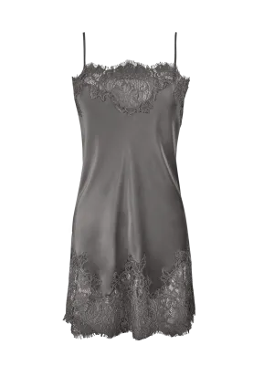 Coco Lace Silk Tunic Stone Grey