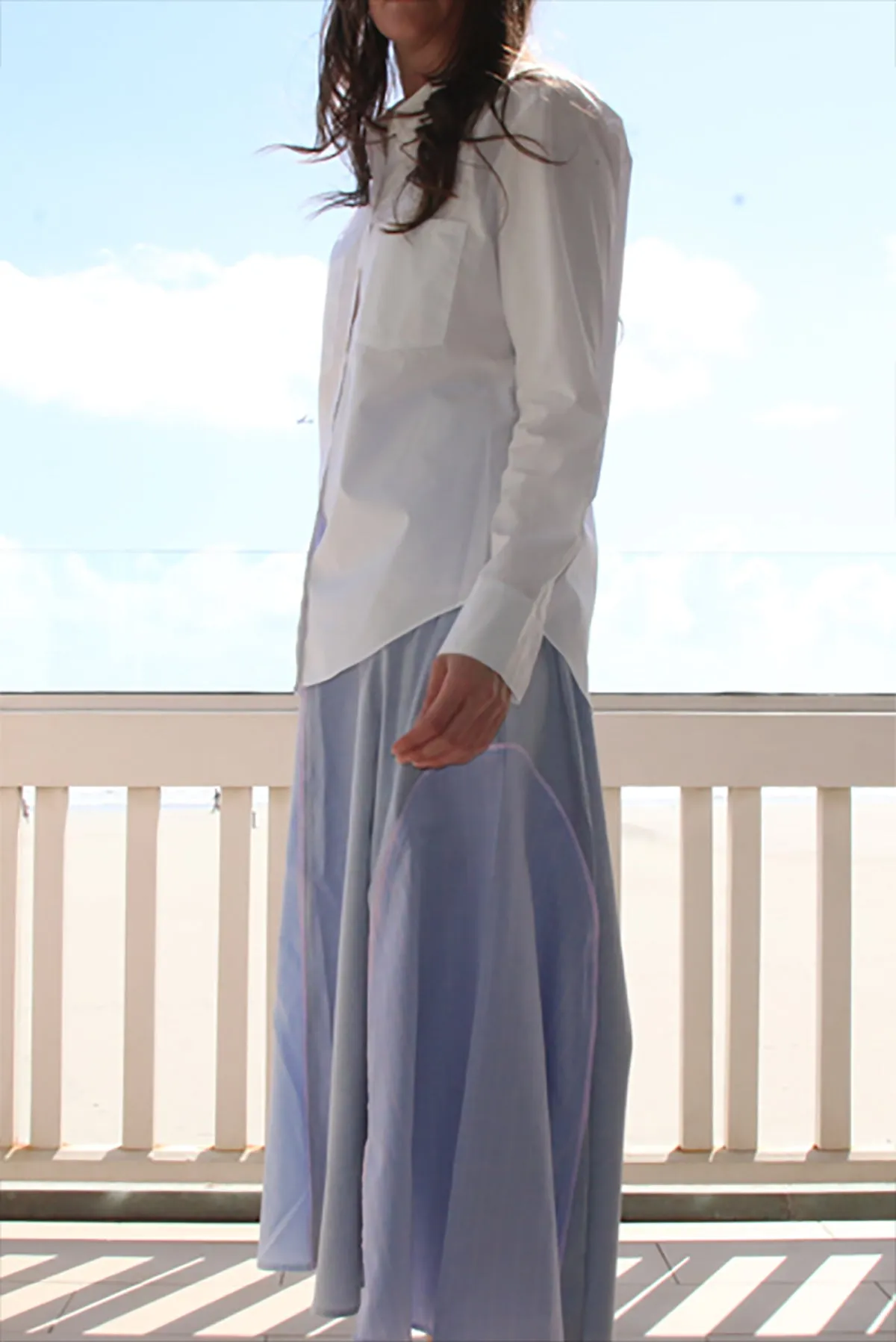Colorblock Upcycled Cotton Skirt