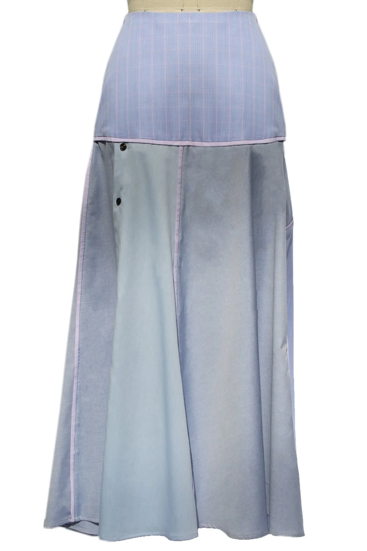 Colorblock Upcycled Cotton Skirt