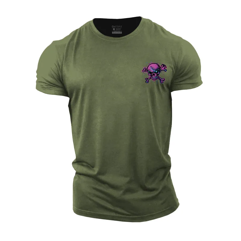 Colorful Skull Cotton T-Shirt
