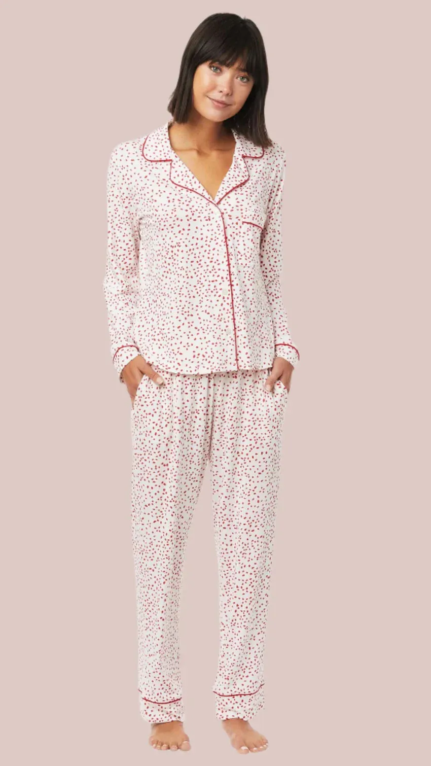 Confetti Dot Pima Knit Long Sleeved Pajama
