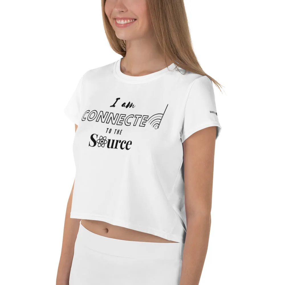 Connected to Source All-Over Print Crop Tee