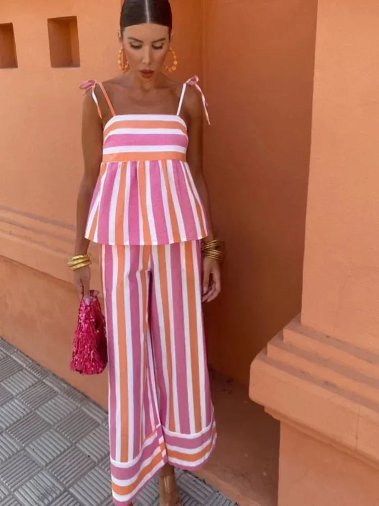 Contrast Striped Printed - Set
