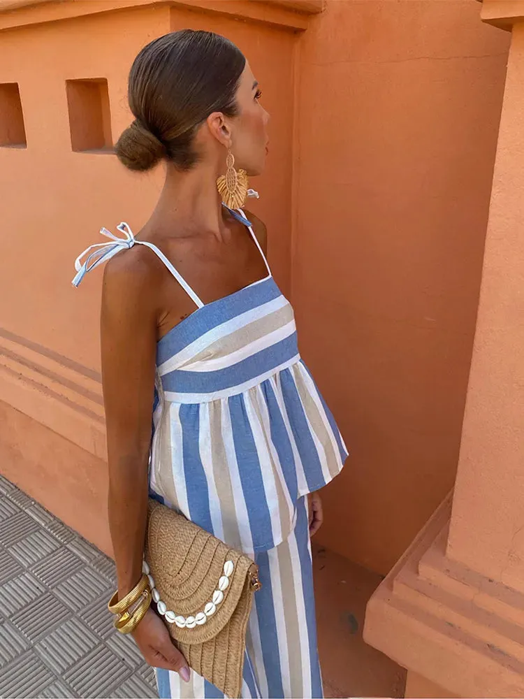 Contrast Striped Printed - Set