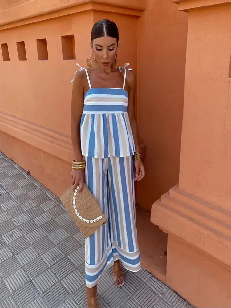 Contrast Striped Printed - Set