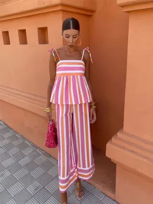 Contrast Striped Printed - Set