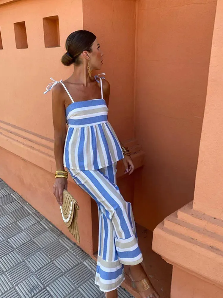 Contrast Striped Printed - Set