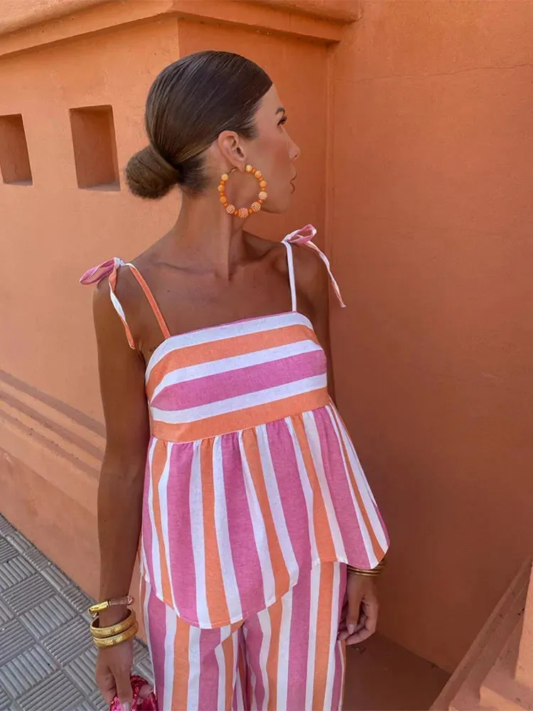 Contrast Striped Printed - Set