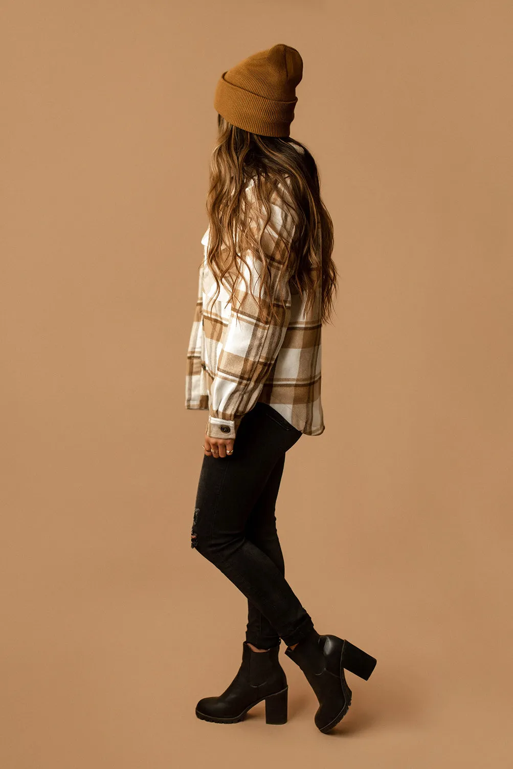 Conway Sherpa Lined Plaid Shacket (Blue) | FINAL SALE