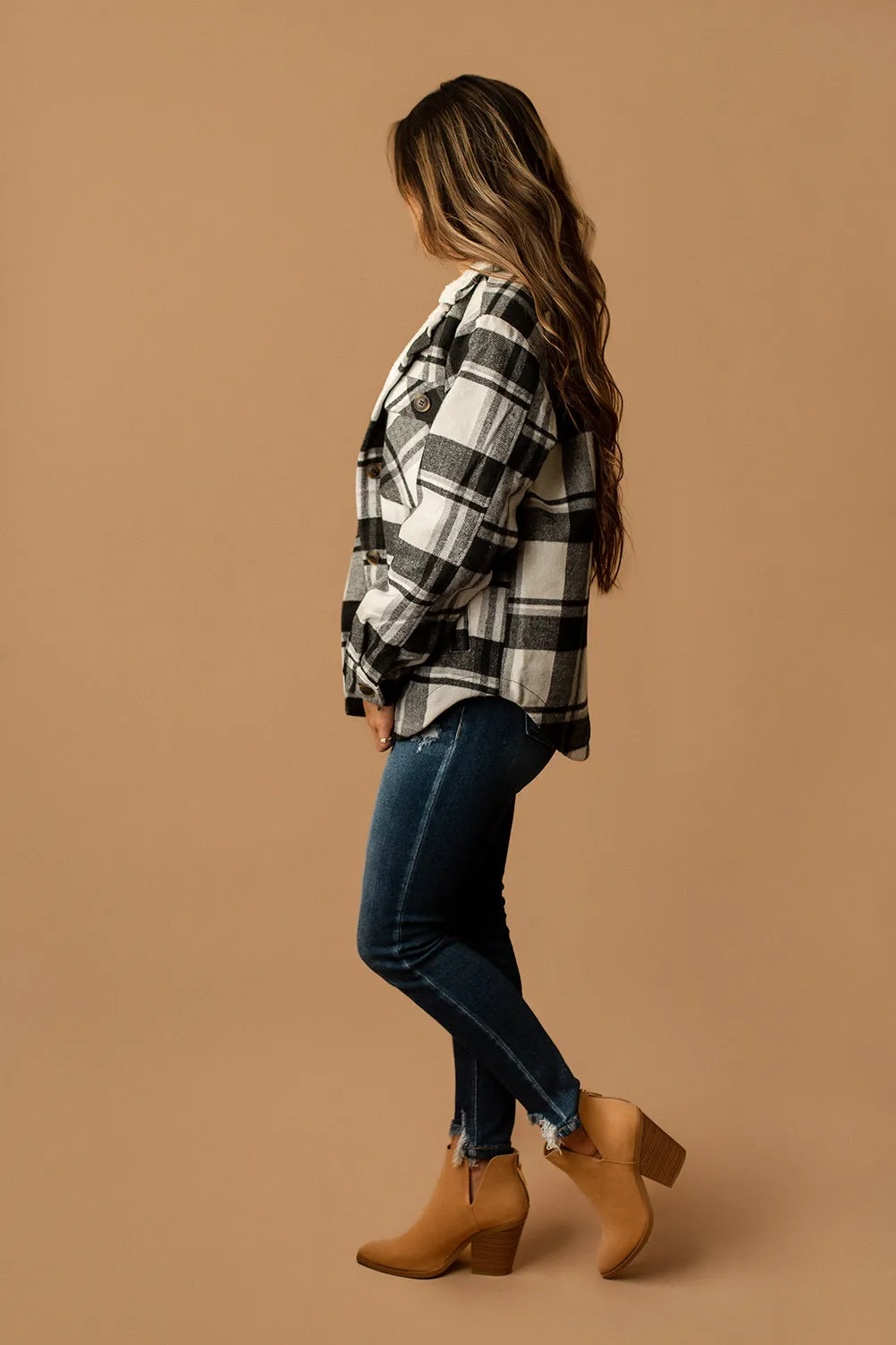 Conway Sherpa Lined Plaid Shacket (Blue) | FINAL SALE