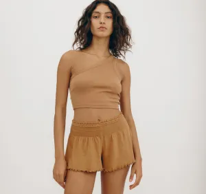 Core Rib One Shoulder Crop Top