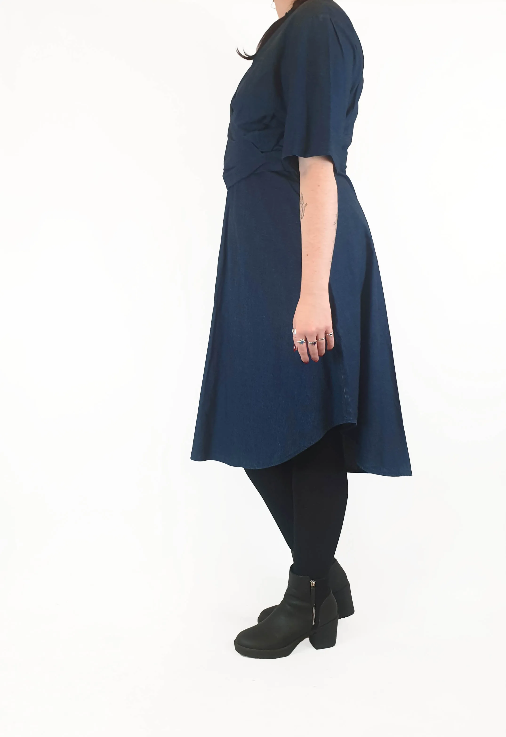 Cos denim look half sleeve dress size EU 44