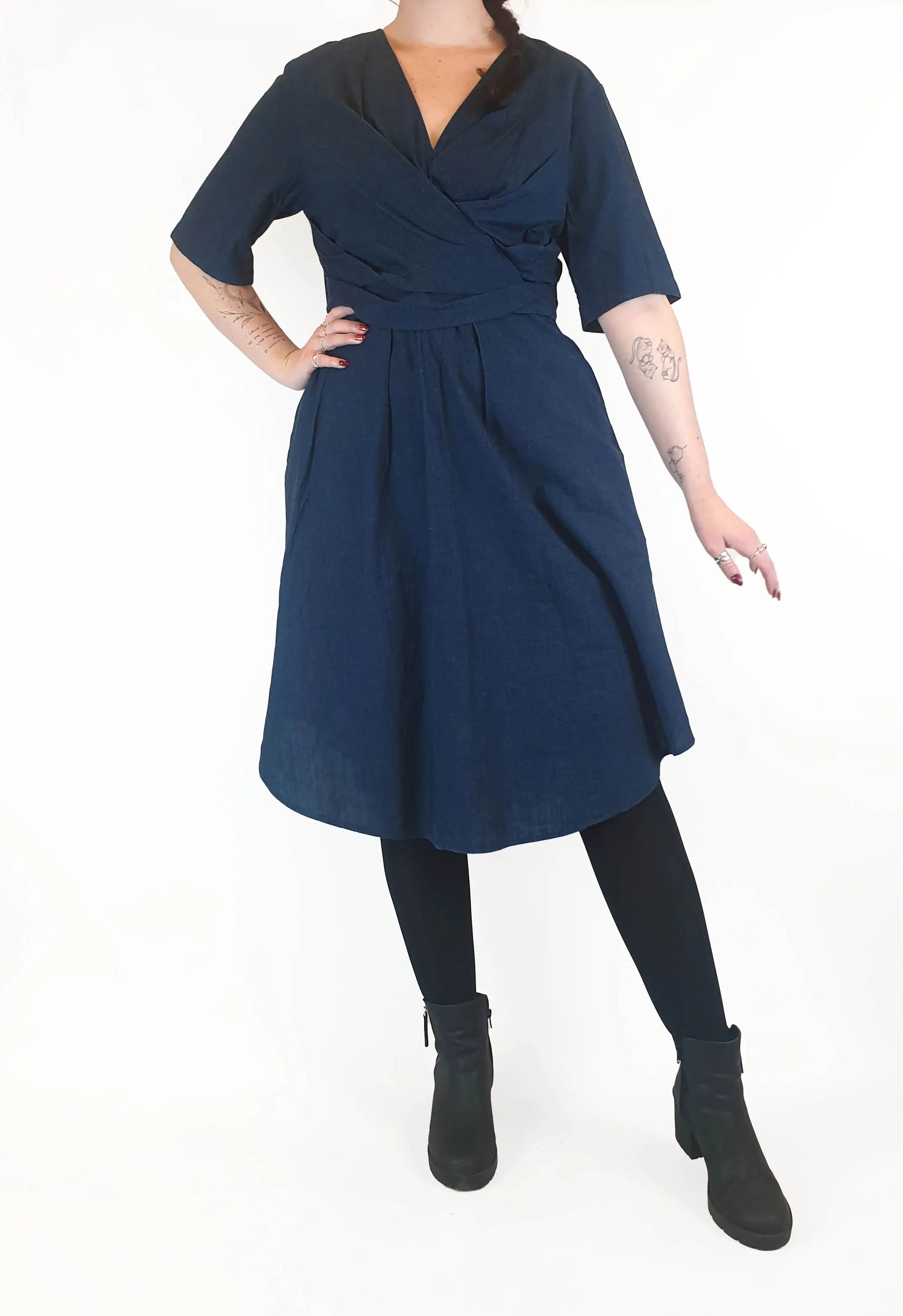 Cos denim look half sleeve dress size EU 44