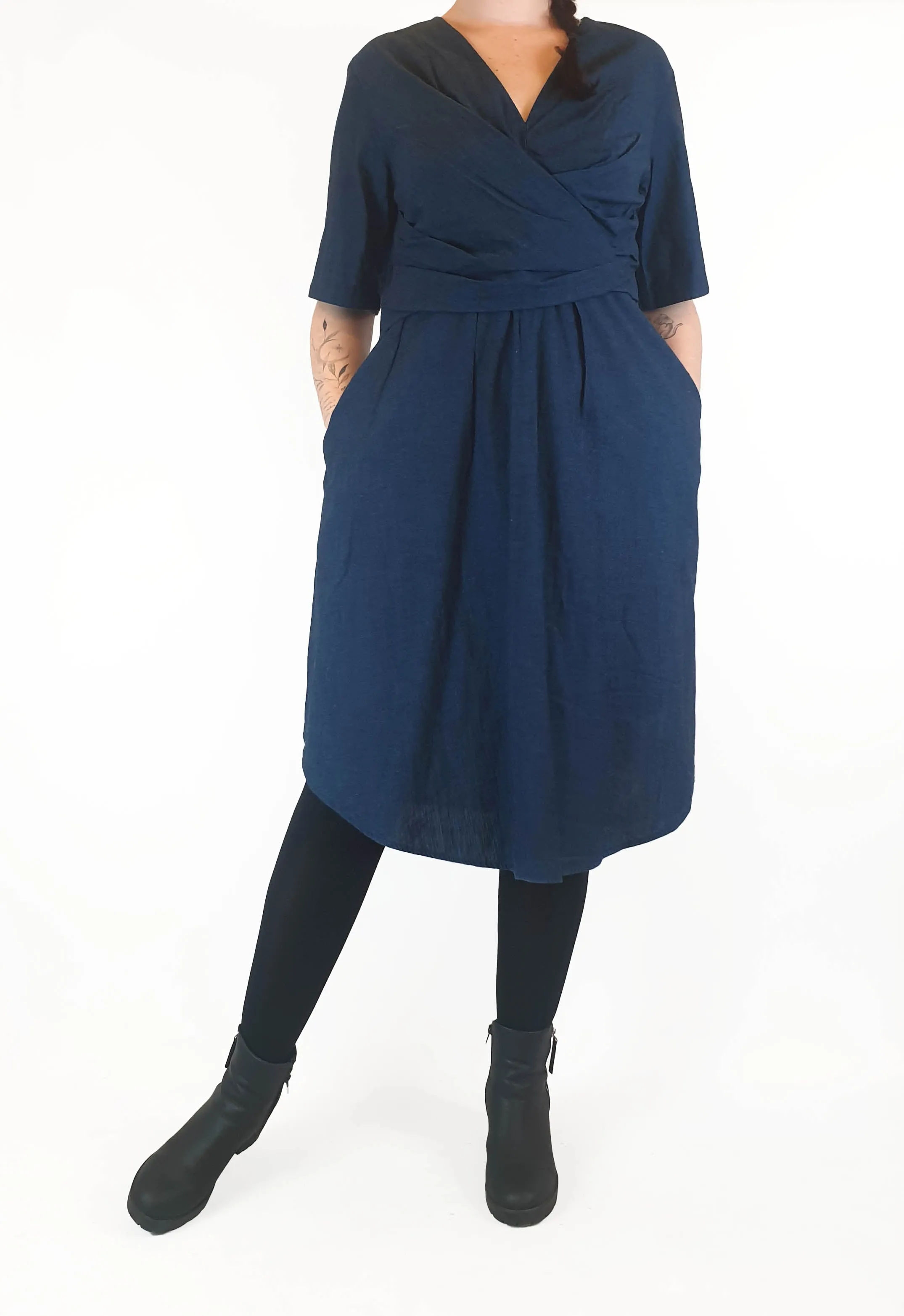 Cos denim look half sleeve dress size EU 44