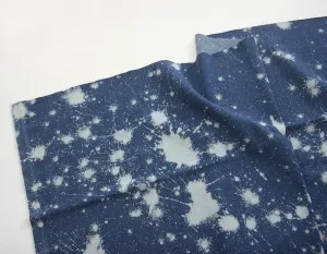 Cotton Denim Fabric, Vintage Look, Washing, Quality Korean Fabric, Splash Pattern, 62 inches Wide, By the Yard 42648-1