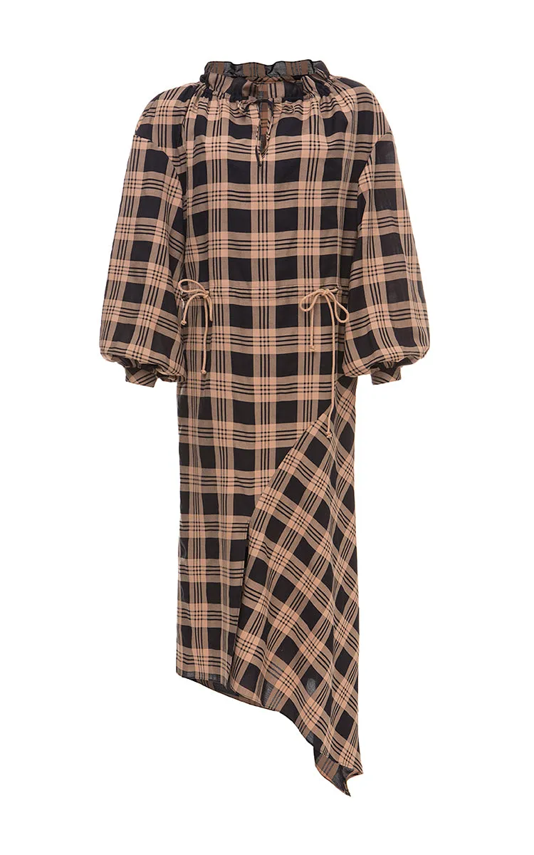 Cotton dress with drawsrtrings