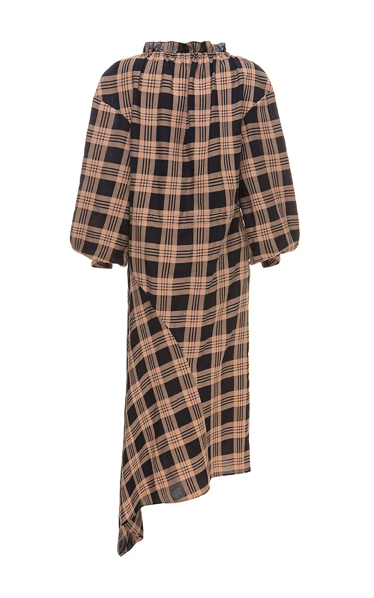 Cotton dress with drawsrtrings