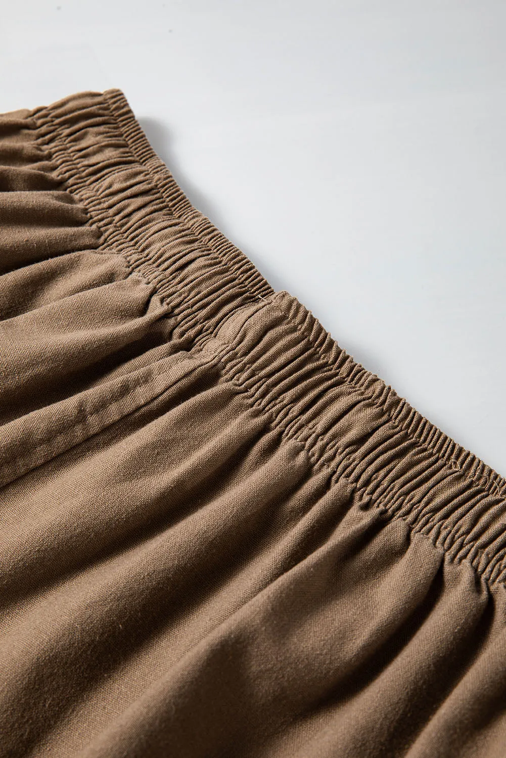 Cotton Linen Waist Wide Leg Pants