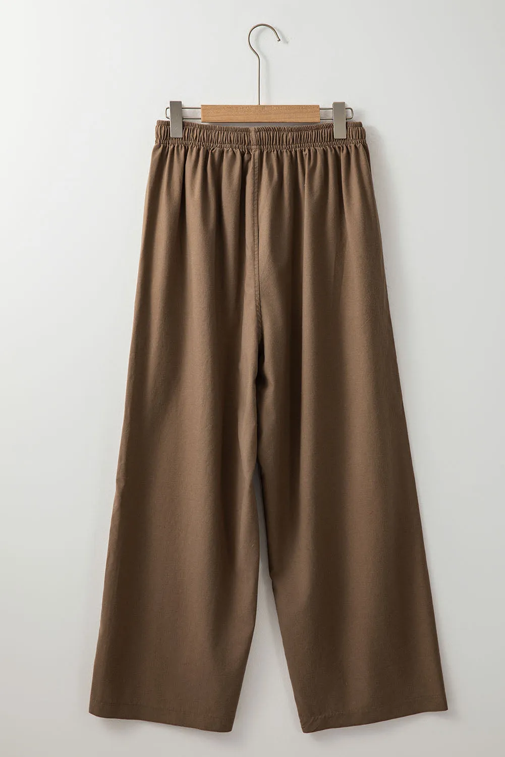 Cotton Linen Waist Wide Leg Pants