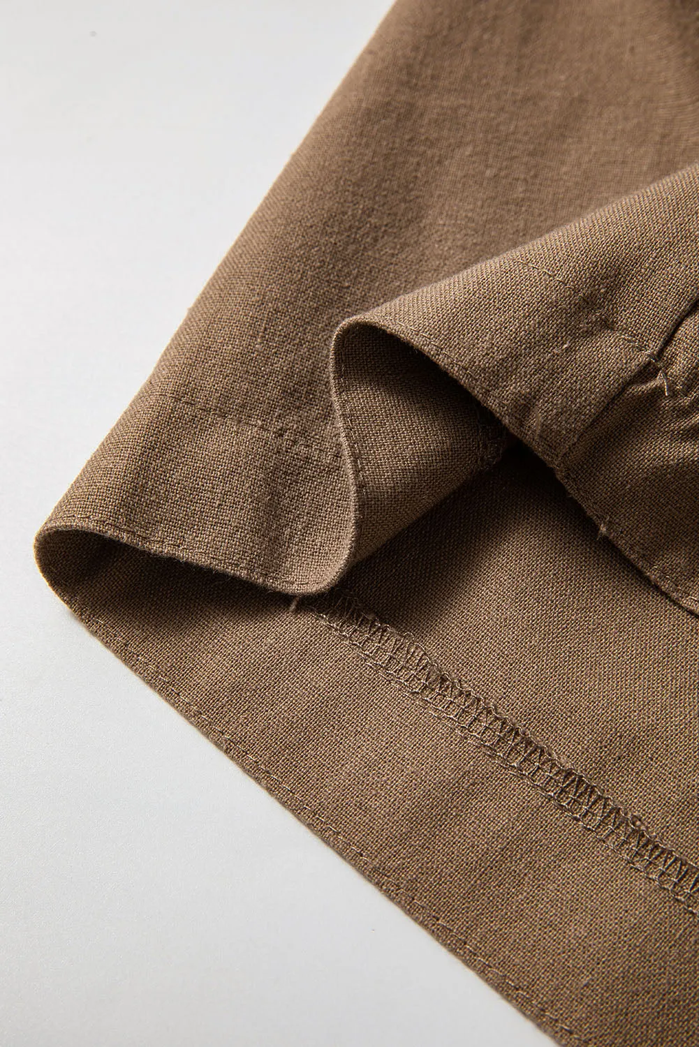 Cotton Linen Waist Wide Leg Pants