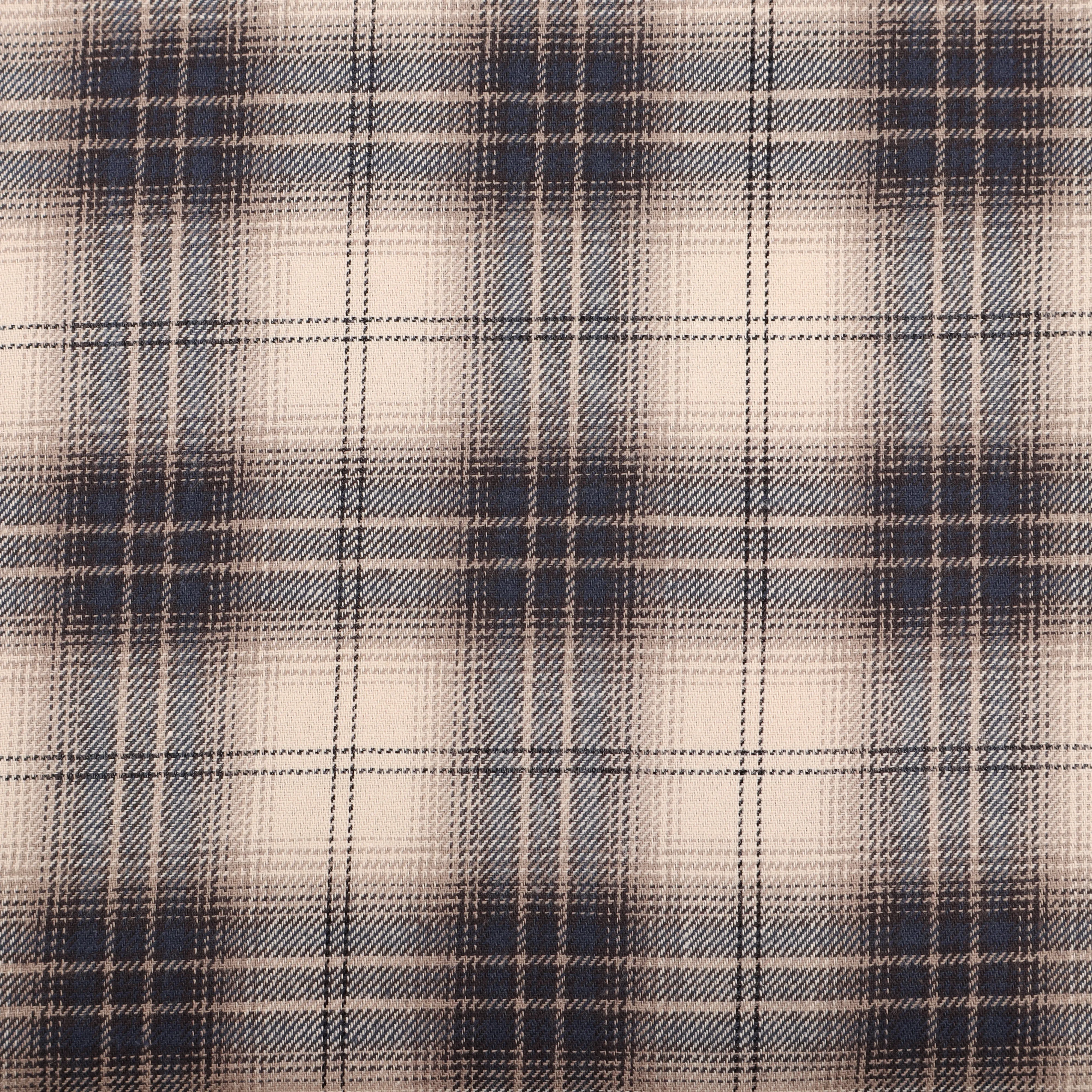 Cotton Plaid Blue & Cream Weave