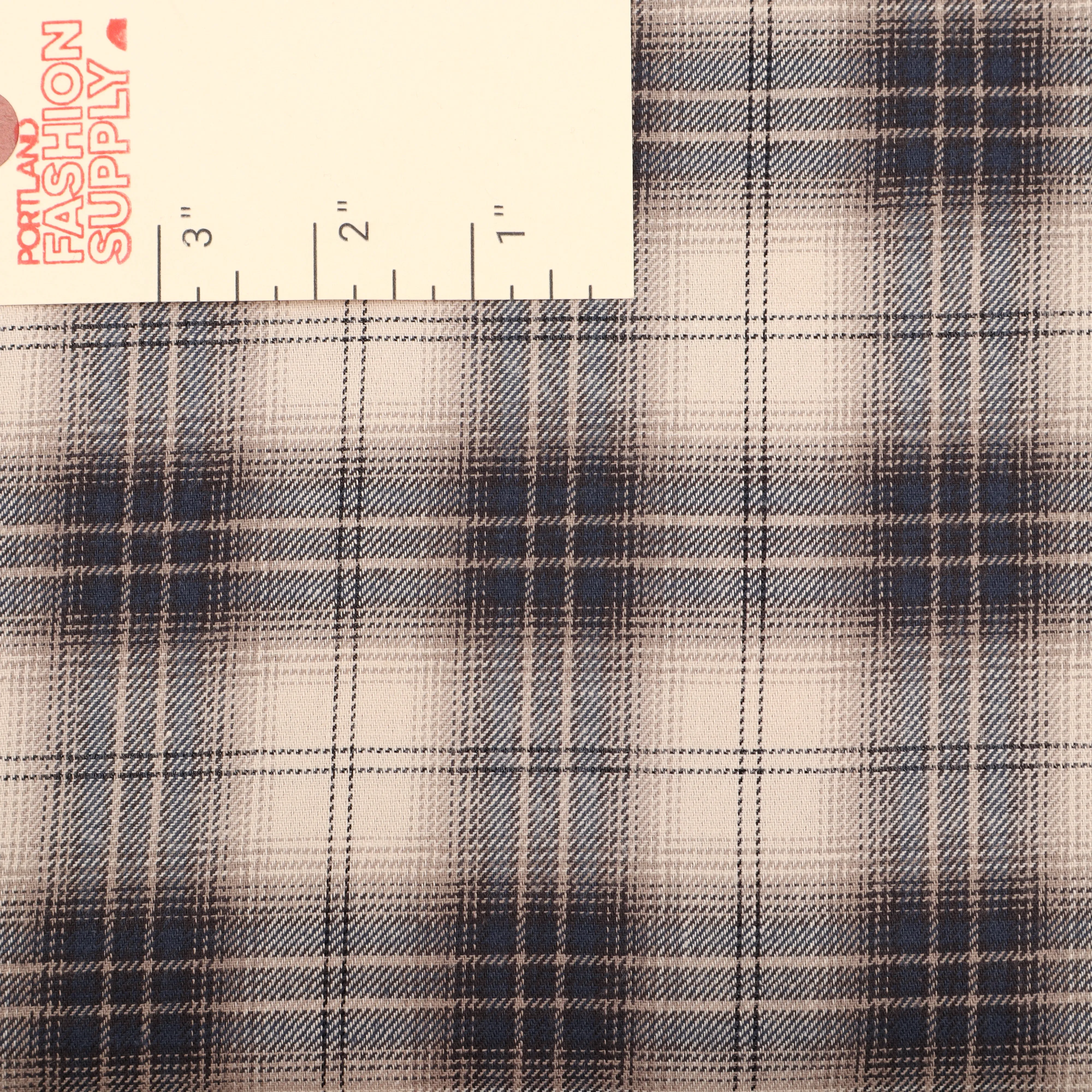 Cotton Plaid Blue & Cream Weave