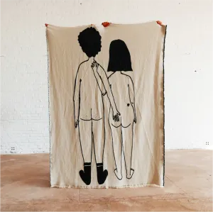 Cotton Plaid Naked Couple Back