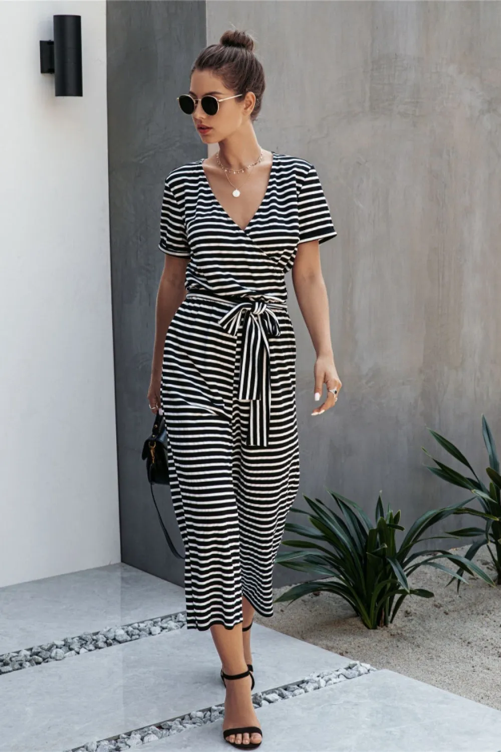 creamtopmall Nice Day Striped Jumpsuit