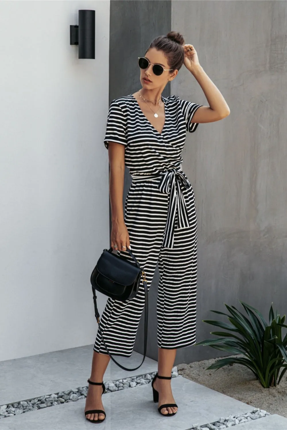 creamtopmall Nice Day Striped Jumpsuit