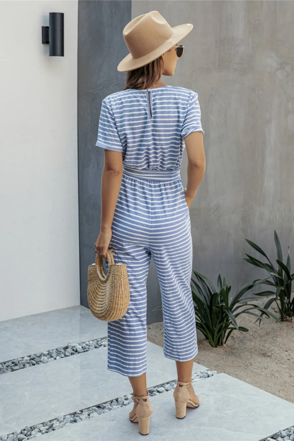 creamtopmall Nice Day Striped Jumpsuit