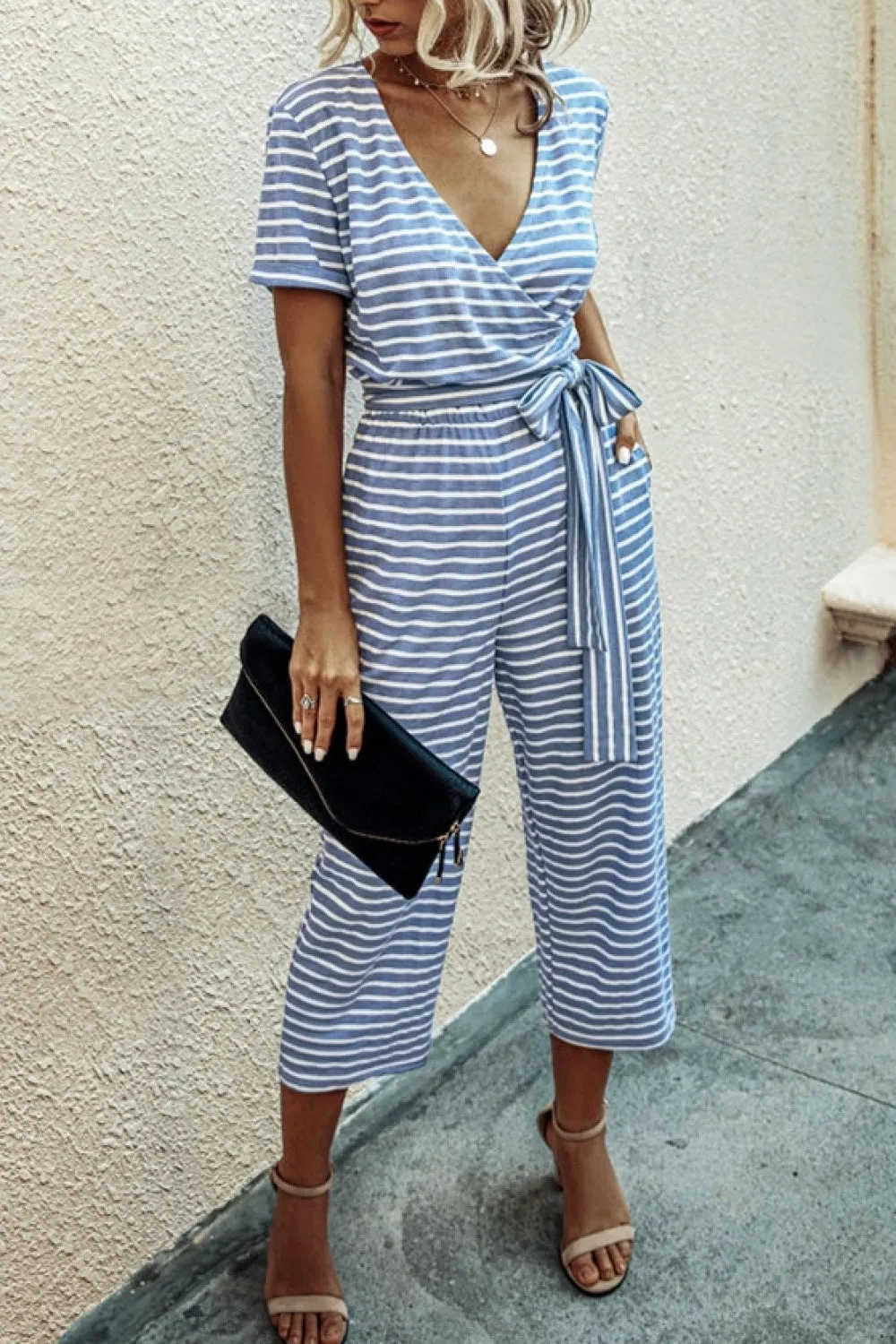 creamtopmall Nice Day Striped Jumpsuit