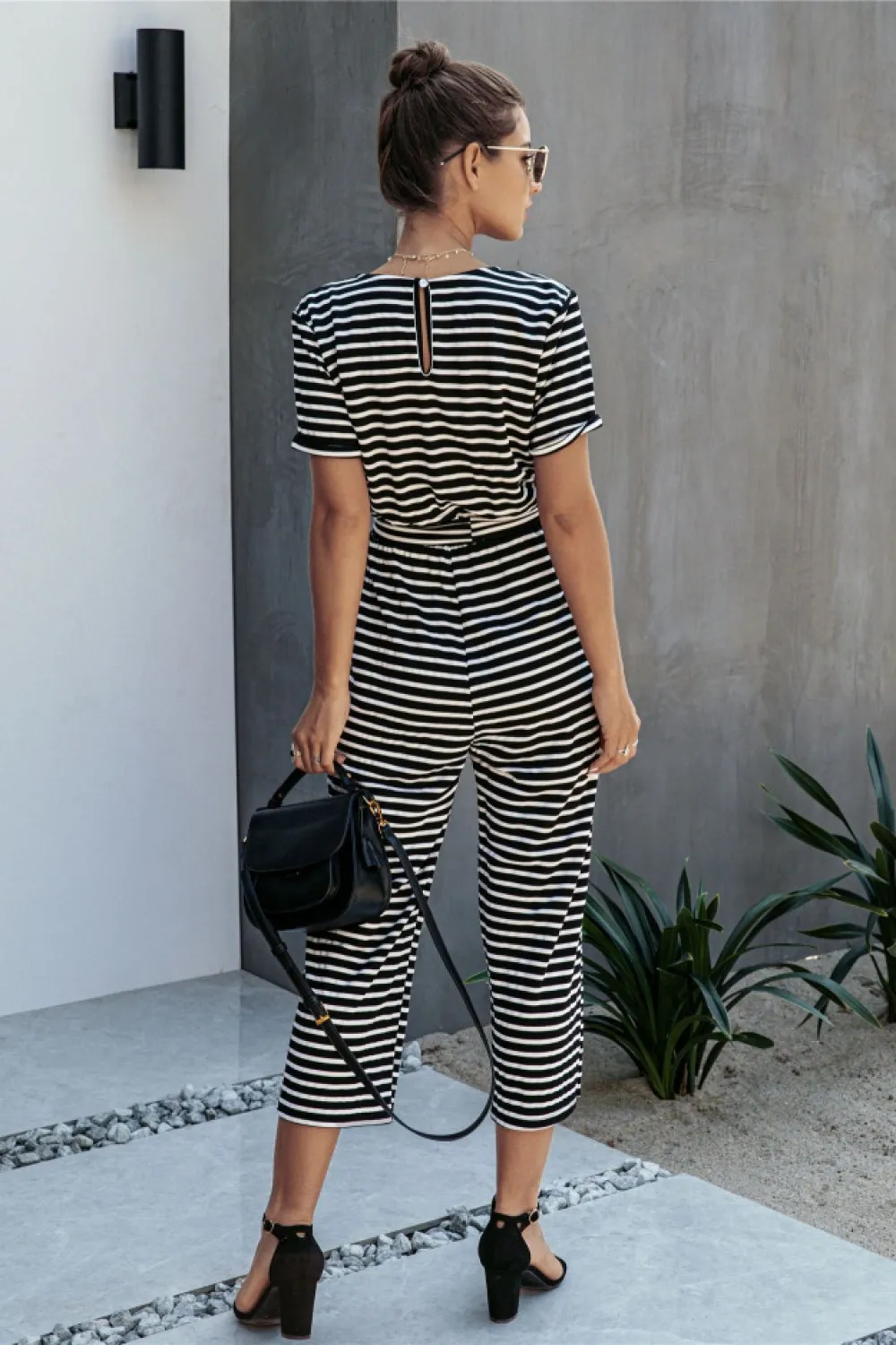 creamtopmall Nice Day Striped Jumpsuit