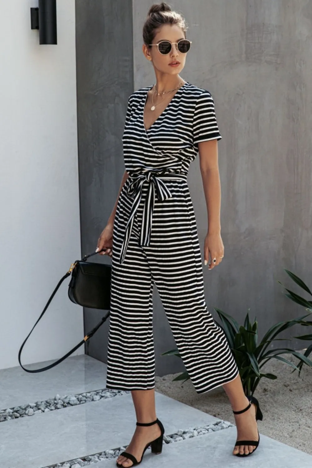 creamtopmall Nice Day Striped Jumpsuit