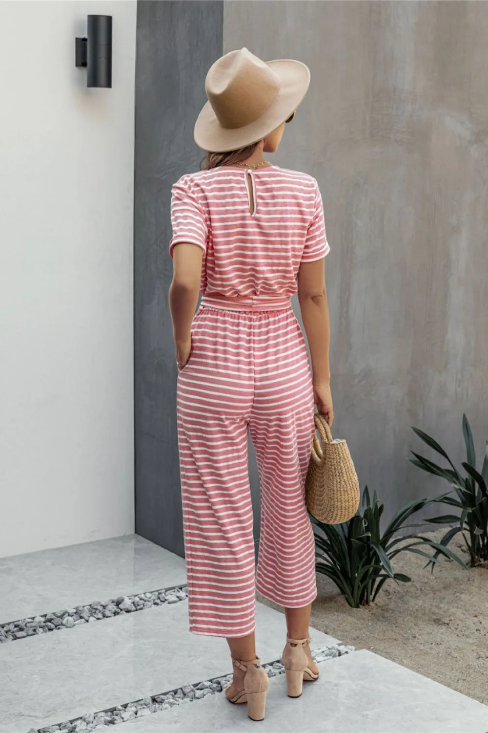 creamtopmall Nice Day Striped Jumpsuit