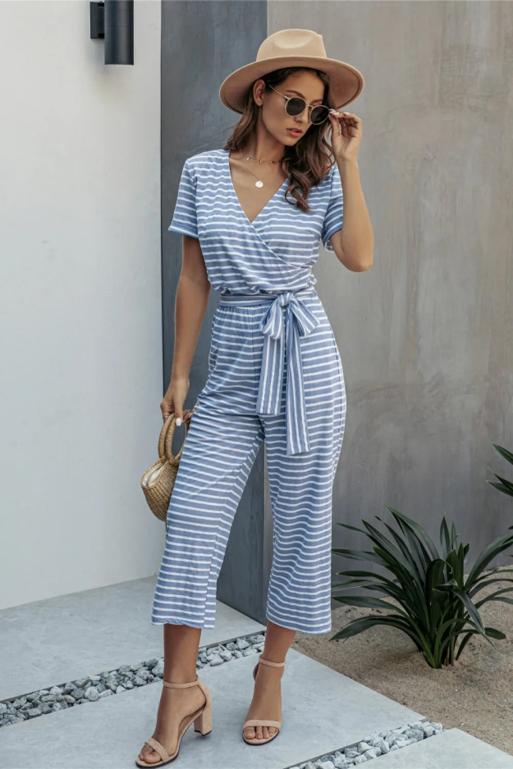 creamtopmall Nice Day Striped Jumpsuit
