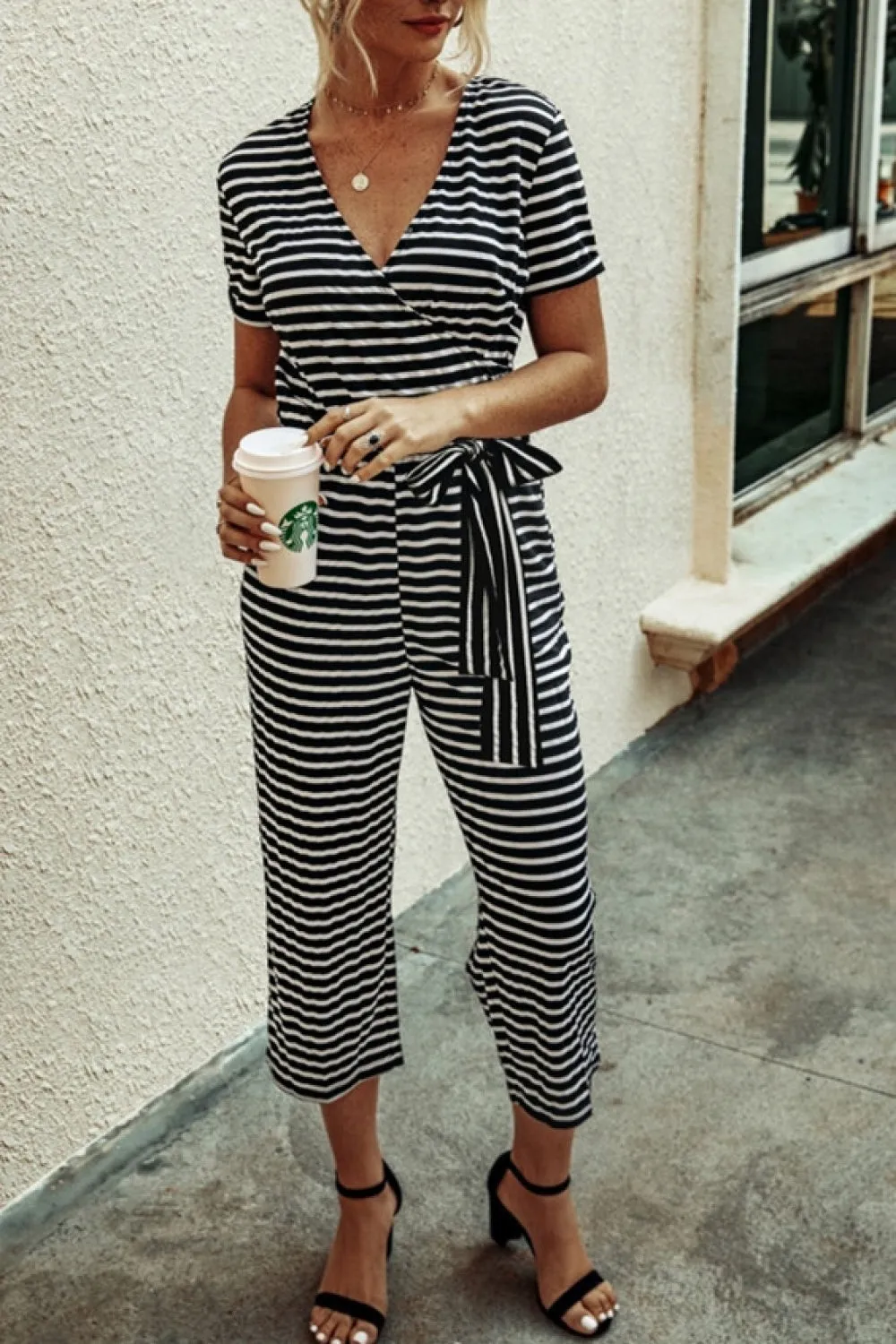 creamtopmall Nice Day Striped Jumpsuit