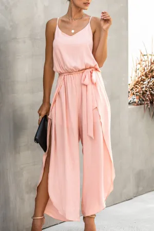 creamtopmall Wide Leg Side Split Jumpsuit