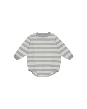 Crewneck Bubble Romper || Sage Stripe - SAGE | Quincy Mae